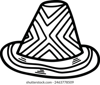 a Mexican style hat illustration Hand drawn in line style