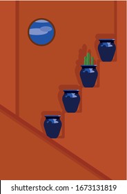 Mexican Style House Flat Illustration
