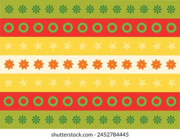Mexican style pattern of varied colours and geometric shapes, festivity of 5 May, celebration of the Mexican historical triumph.