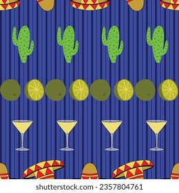 Mexican style seamless pattern illustration design