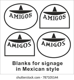 Mexican style signboard template