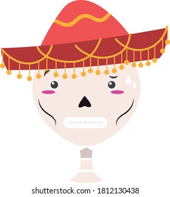 Mexican style skull figure with facial gesture