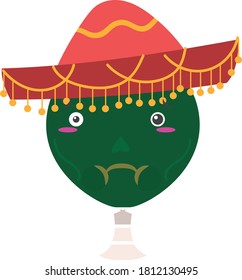 Mexican style skull figure with facial gesture