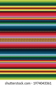 Mexican style vector seamless pattern. Colorful stripe background. Serape design. Ethnic boho fabric illustration. Ornament for Cinco de Mayo fiesta decor.