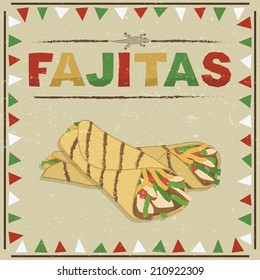 mexican styled frame with chicken fajita decorations, and transparencies