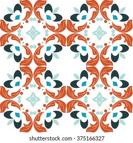 Mexican stylized talavera tiles seamless pattern. Background for design and fashion. Arabic, Indian patterns