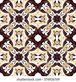 Mexican stylized talavera tiles seamless pattern. Background for design and fashion. Arabic, Indian patterns