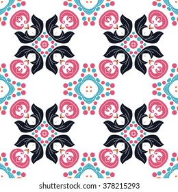 Mexican stylized talavera tiles seamless pattern. Background for design and fashion. Arabic, Indian patterns