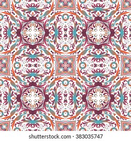 Mexican stylized talavera tiles seamless pattern. Background for design and fashion. Arabic, Indian patterns