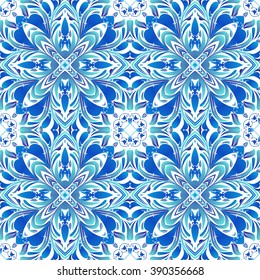 Mexican stylized talavera tiles seamless pattern. Background for design and fashion. Arabic, Indian patterns
