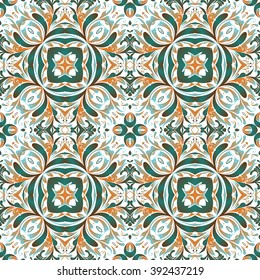 Mexican stylized talavera tiles seamless pattern. Background for design and fashion. Arabic, Indian patterns
