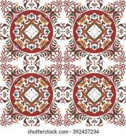 Mexican stylized talavera tiles seamless pattern. Background for design and fashion. Arabic, Indian patterns
