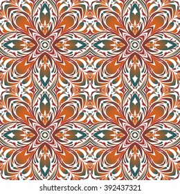 Mexican stylized talavera tiles seamless pattern. Background for design and fashion. Arabic, Indian patterns
