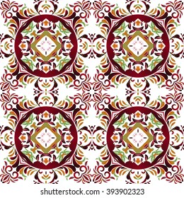 Mexican stylized talavera tiles seamless pattern. Background for design and fashion. Arabic, Indian patterns