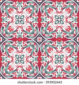 Mexican stylized talavera tiles seamless pattern. Background for design and fashion. Arabic, Indian patterns