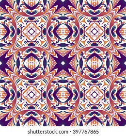 Mexican stylized talavera tiles seamless pattern. Background for design and fashion. Arabic, Indian patterns