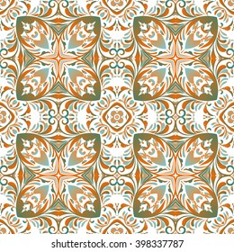 Mexican stylized talavera tiles seamless pattern. Background for design and fashion. Arabic, Indian patterns