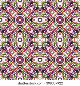 Mexican stylized talavera tiles seamless pattern. Background for design and fashion. Arabic, Indian patterns