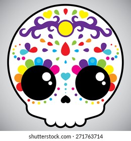 Mexican Sugar Candy Skull (Rainbow)