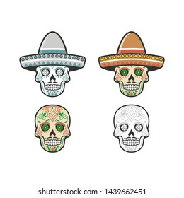 mexican sugar skull with cap 
