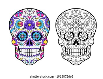 Mexican Sugar Skull coloring page