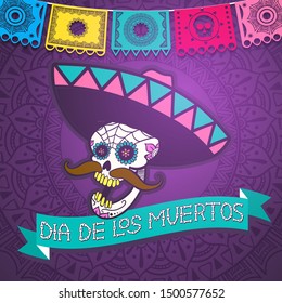 mexican sugar skull, day of the dead poster