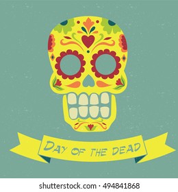  mexican sugar skull, day of the dead (Dia de Muertos) poster