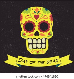  mexican sugar skull, day of the dead (Dia de Muertos) poster