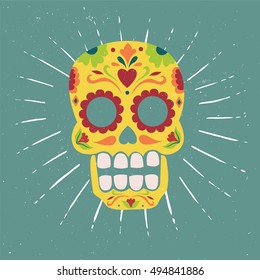  mexican sugar skull, day of the dead (Dia de Muertos) poster