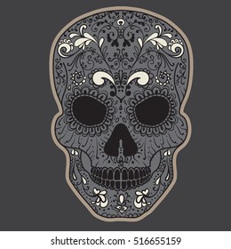 Mexican sugar skull. Day of dead icon