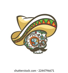 Mexican Sugar Skull is a design inspired by Mexican culture and traditions. This design consists of a human head made of sugar and decorated with various motifs and colors that are typical of Mexico.