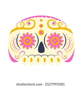 Mexican sugar skull for Dia de los Muertos. Traditional mexican holiday day of the dead object