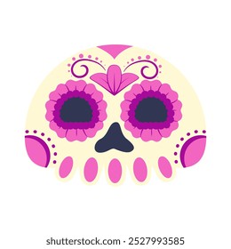 Mexican sugar skull for Dia de los Muertos. Traditional mexican holiday day of the dead object