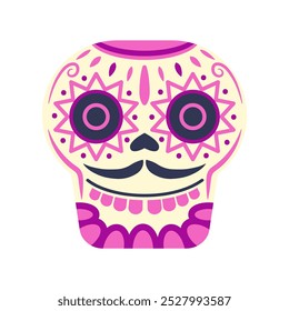 Mexican sugar skull for Dia de los Muertos. Traditional mexican holiday day of the dead object