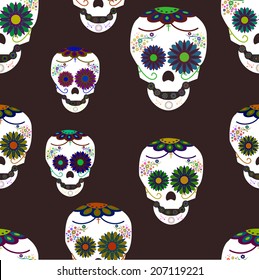 Mexican sugar skull, vector illustration
