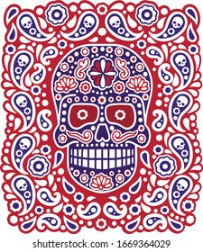 mexican sugar skull, vintage design t shirts