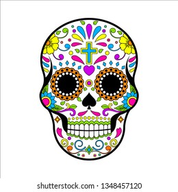 Sugar Skull Trending Beautiful White Background Stock Vector (Royalty ...