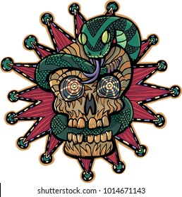 Mexican symbol of skull and snake
