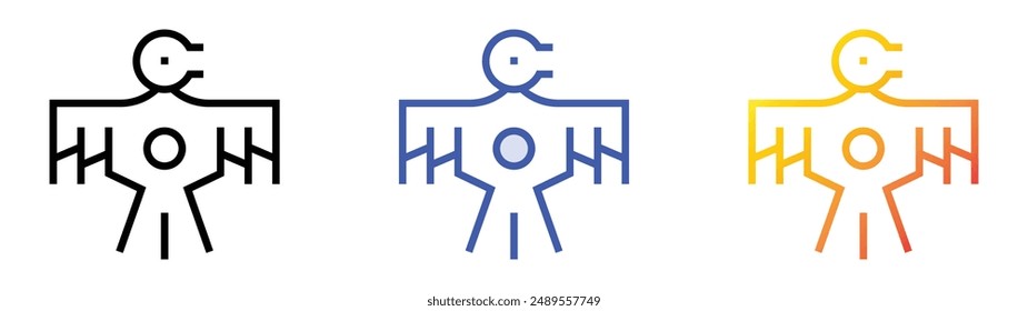 mexican symbols icon. Linear, Blue Fill and Gradient Style Design Isolated On White Background