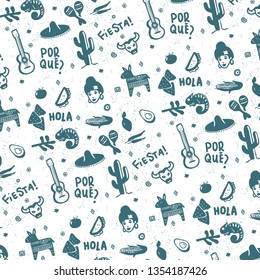 Mexikanische Symbole Muster und Hintergrunddesign