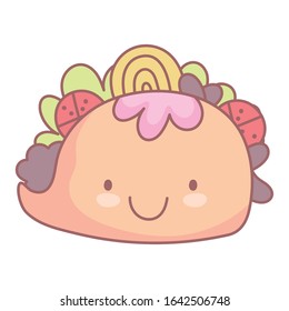 mexican taco character menu restaurant cartoon food cute vector illustration
