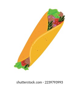 mexican taco design over white