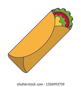 Mexican taco food blue lines