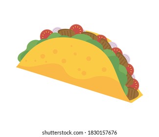 mexican taco food detailed style icon vector illustration design