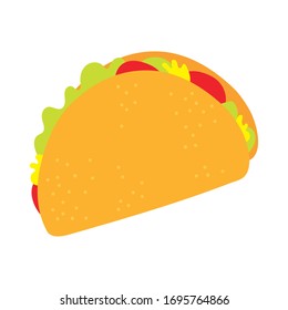 mexican taco food fill style icon vector illustration design