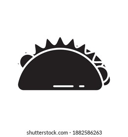 mexican taco food silhouette style icon vector illustration design