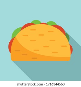 Mexican taco icon. Flat illustration of mexican taco vector icon for web design