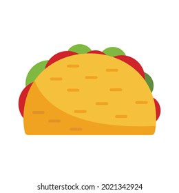 Mexican taco icon. Flat illustration of mexican taco vector icon isolated on white background