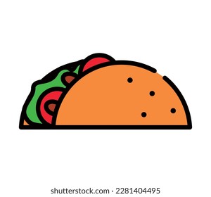 mexican taco icon isolated design