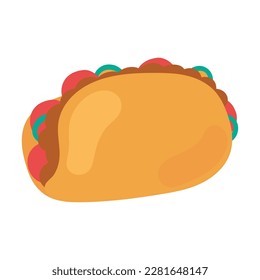 mexican taco icon isolated design
